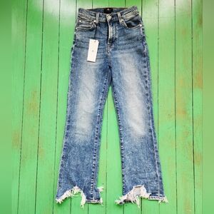 7 For All Mankind Distressed Blue Cropped Jeans Size 24"